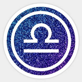 Blue Purple Glitter Zodiac - Libra Sticker